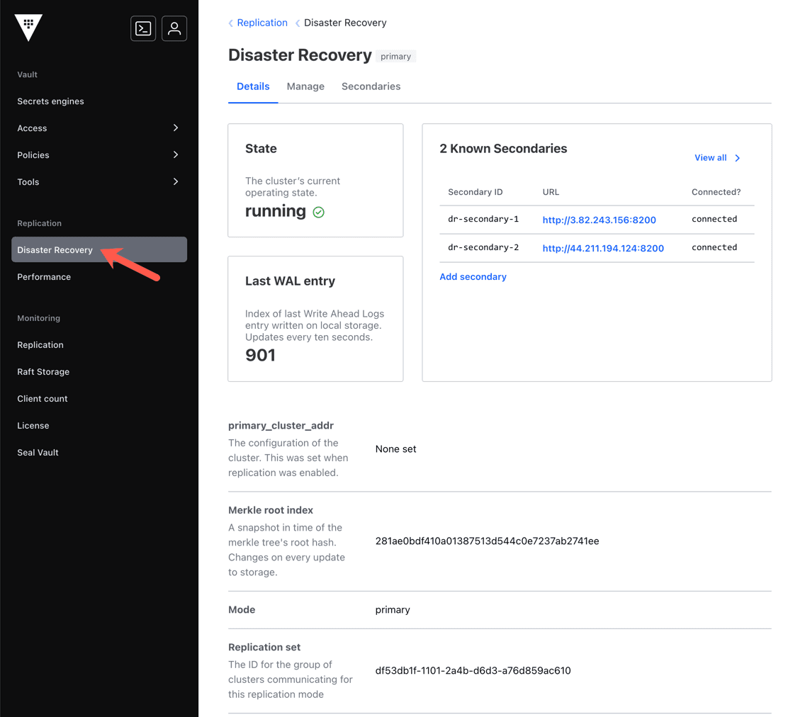 Replication primary with last_wal